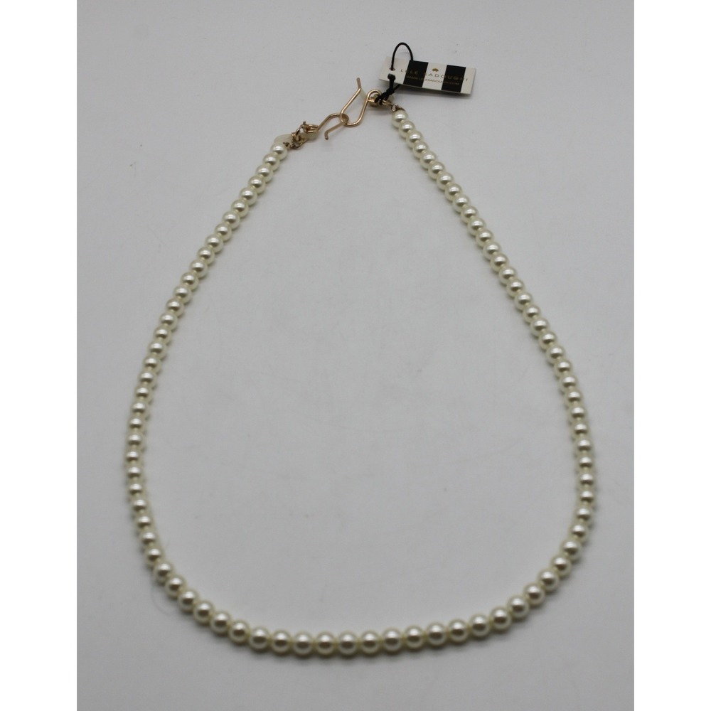 NWT Lele Sadoughi Coquette Fashion Jewelry White Eyeglass Pearl 25" Necklace